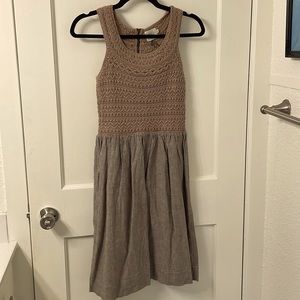 Anthropologie crochet dress with back zip